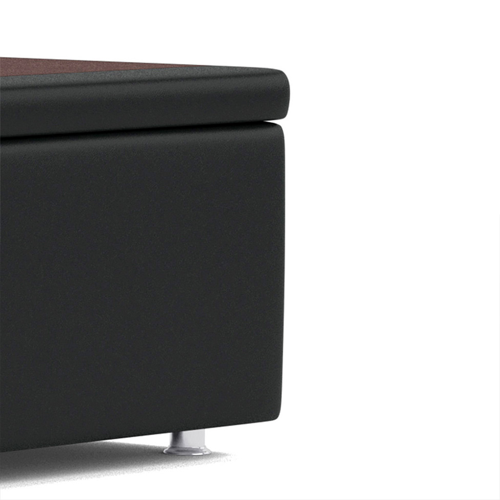 Base Para Cama Box Casal Jade com Baú Preto