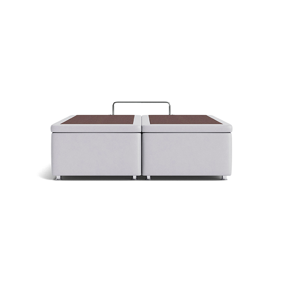 Base Para Cama Box Casal Marfim com Baú Branco