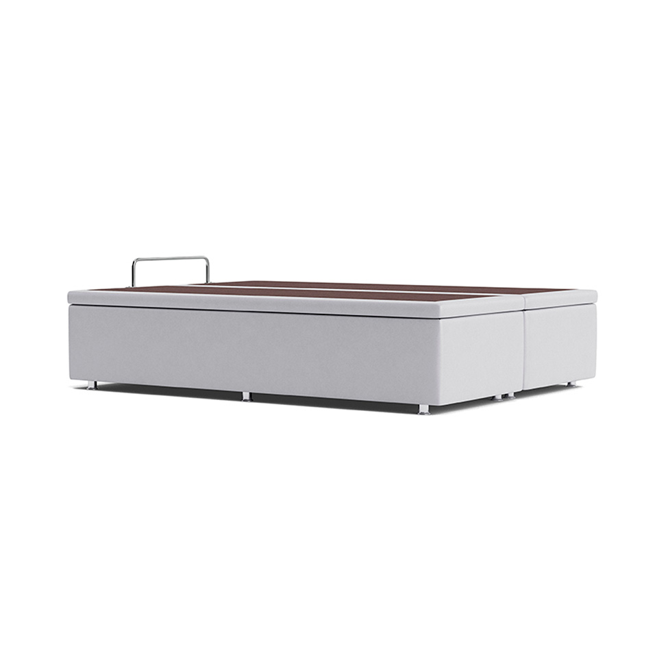 Base Para Cama Box Casal Marfim com Baú Branco