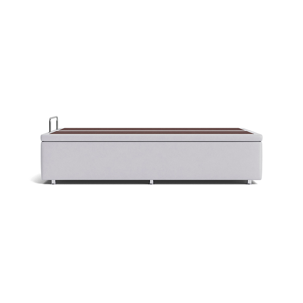 Base Para Cama Box Casal Marfim com Baú Branco