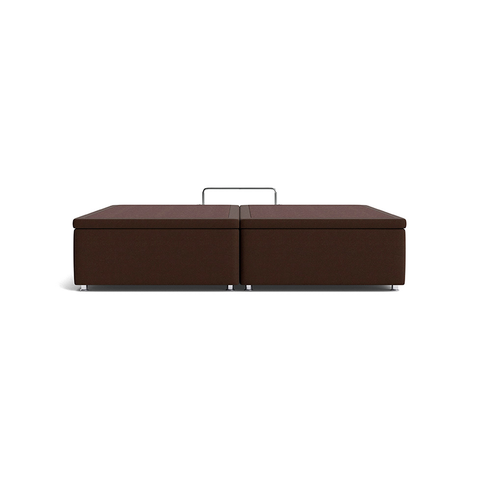 Base Para Cama Box Casal Pérola com Baú Marrom