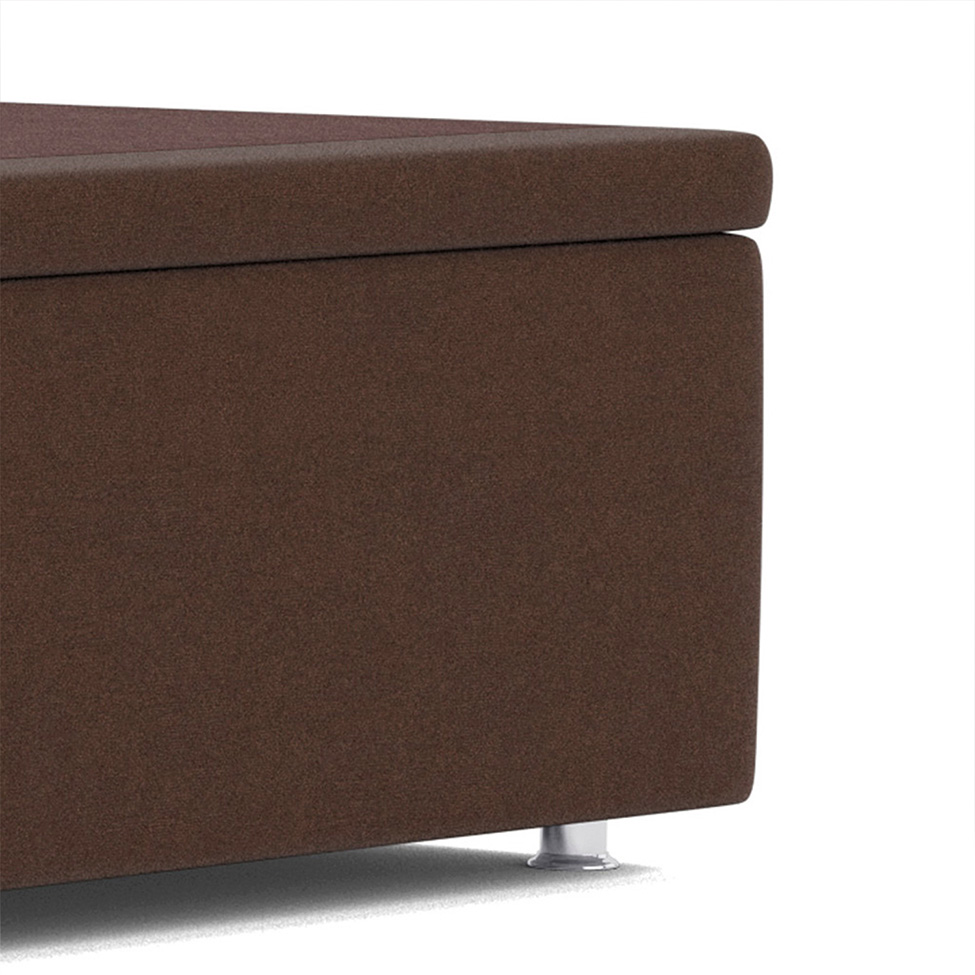 Base Para Cama Box Casal Pérola com Baú Marrom