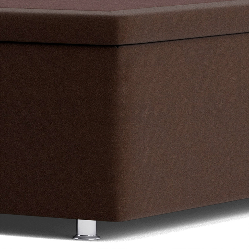 Base Para Cama Box Casal Pérola com Baú Marrom