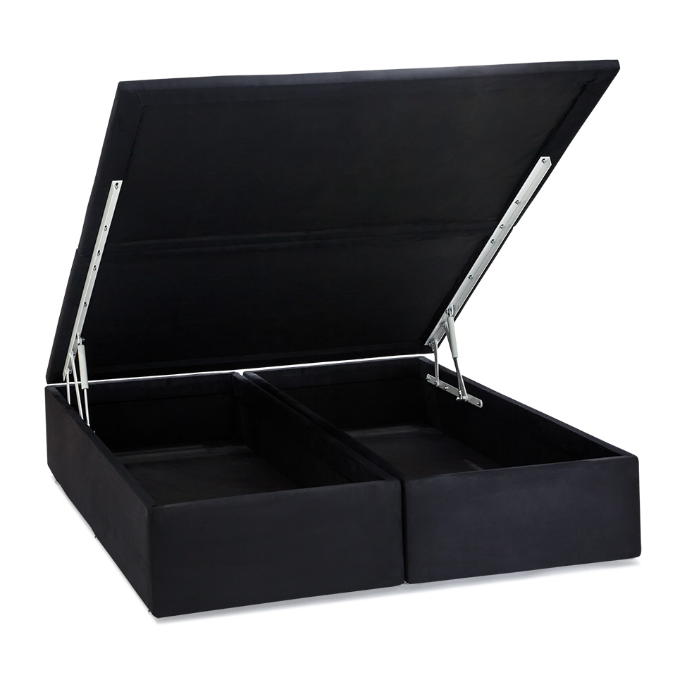 Base Para Cama Box Casal Safira com Baú Preto