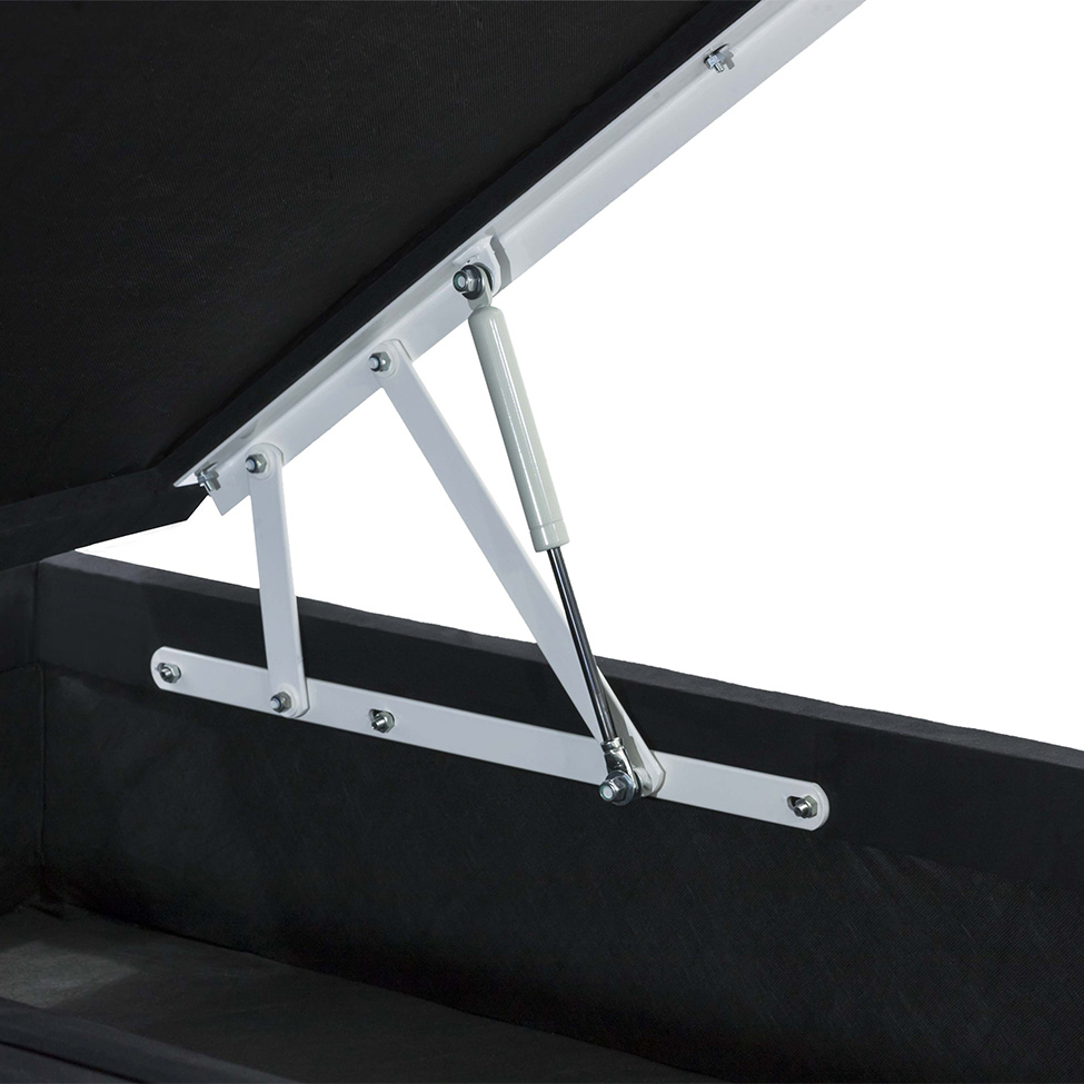 Base Para Cama Box Casal Safira com Baú Preto