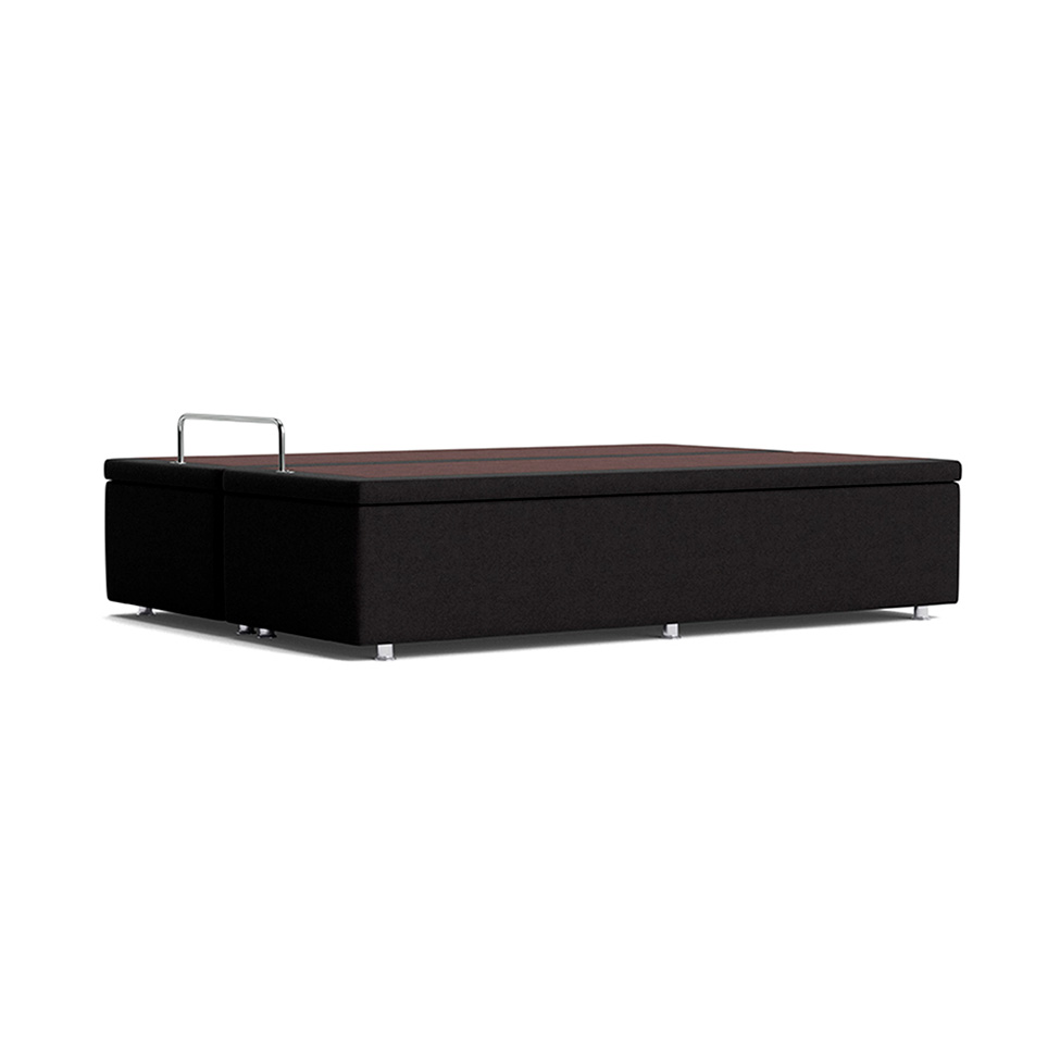 Base Para Cama Box Casal Safira com Baú Preto