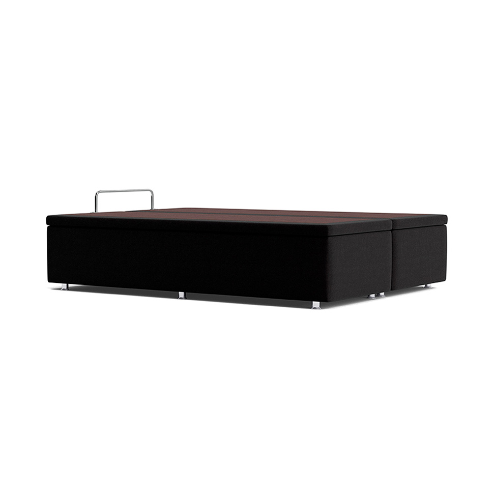 Base Para Cama Box Casal Safira com Baú Preto