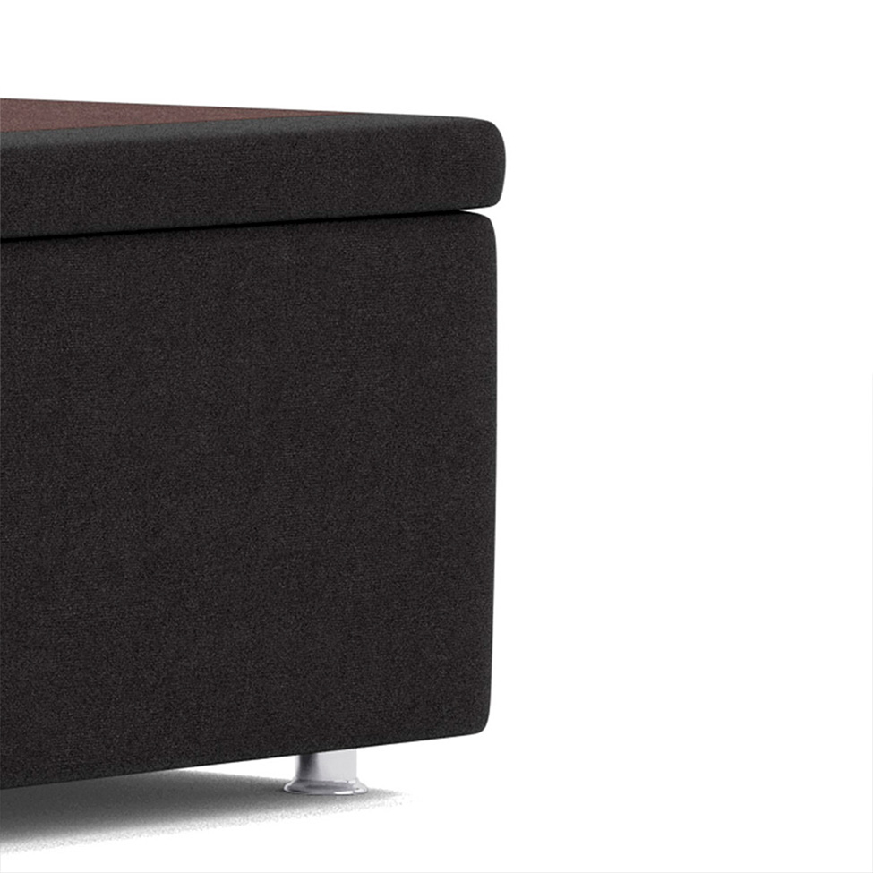 Base Para Cama Box Casal Safira com Baú Preto