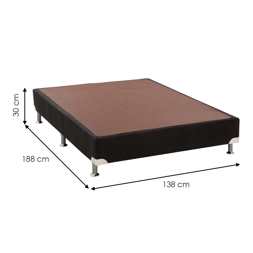 Base para Cama Box Casal Camurça II Preta