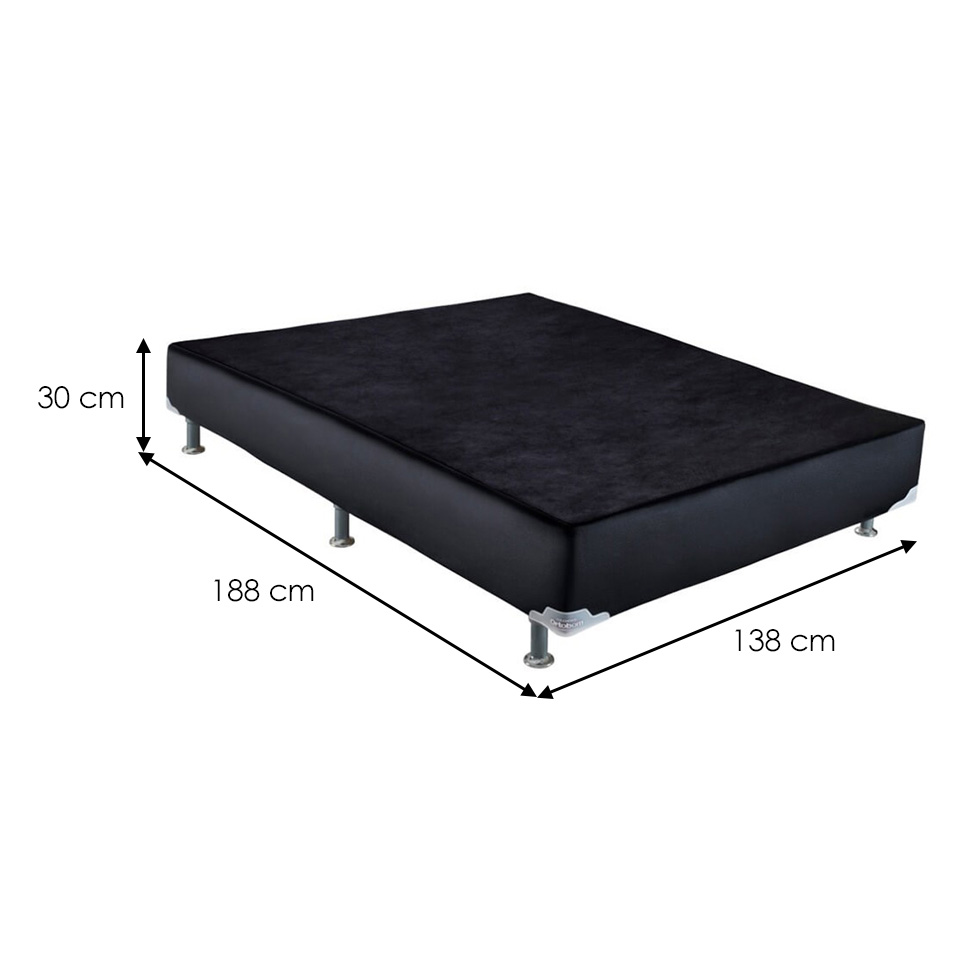 Base para Cama Box Casal Cori VI Preta