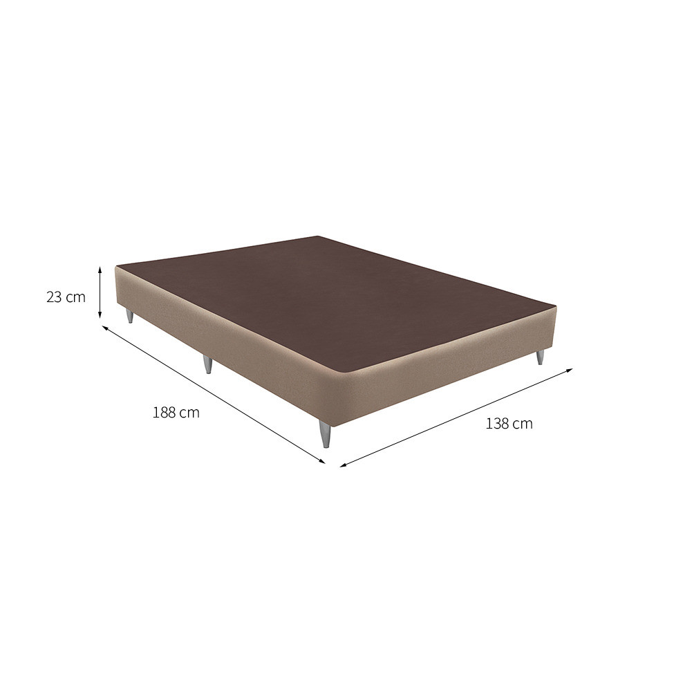 Base para Cama Box Casal Linen (23x138x188) Bege
