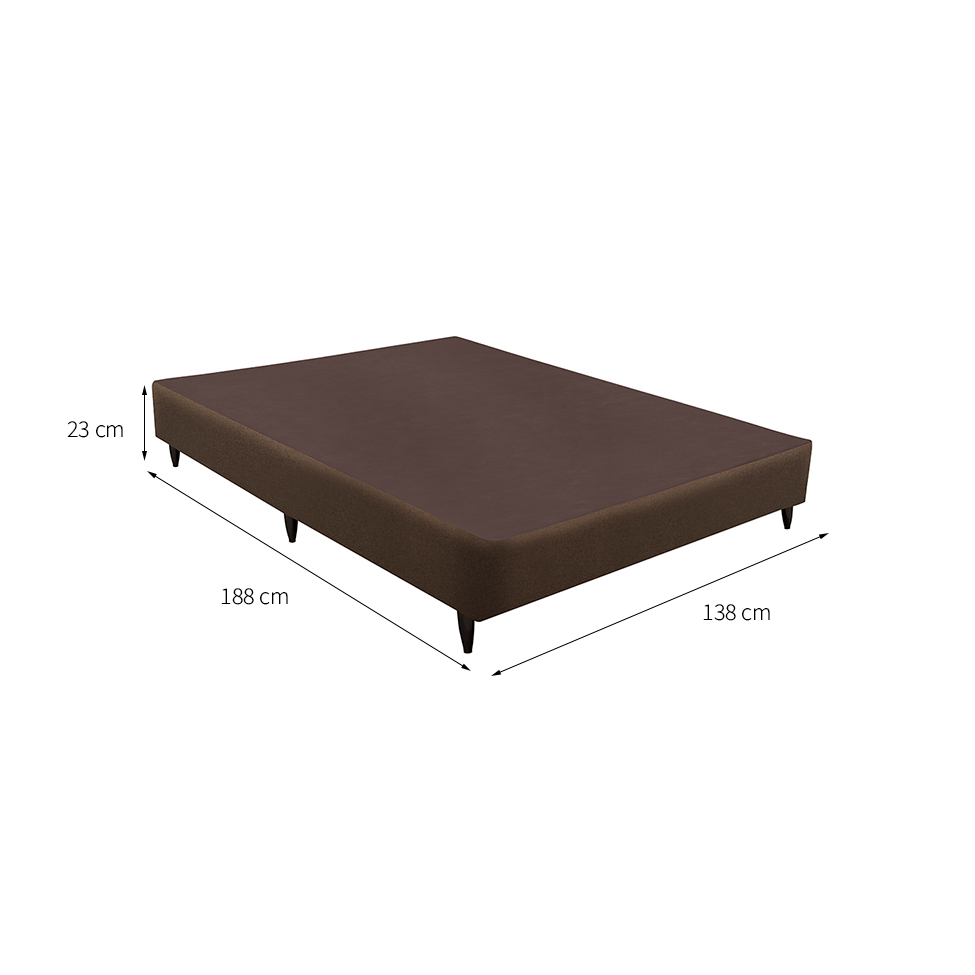 Base para Cama Box Casal Linen (23x138x188) Marrom