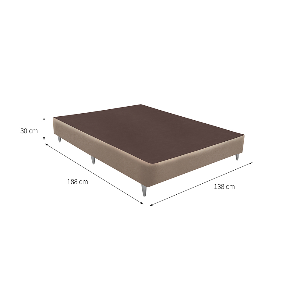 Base para Cama Box Casal Linen (30x138x188) Bege
