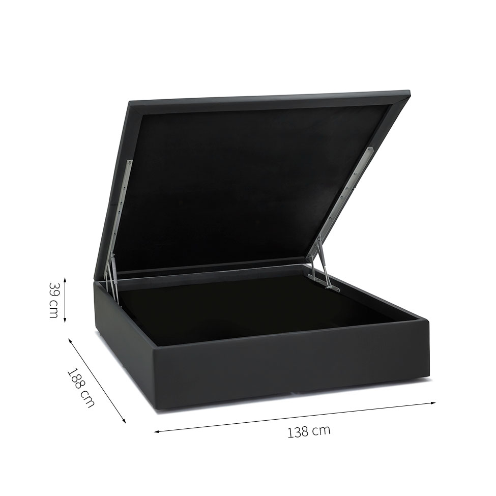 Base para Cama Box Casal Physical ll com Baú (39x138x188) Cinza