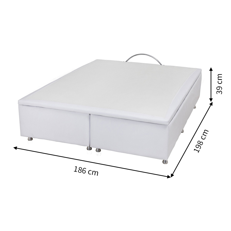 Base para Cama Box King Americana com Baú Branca