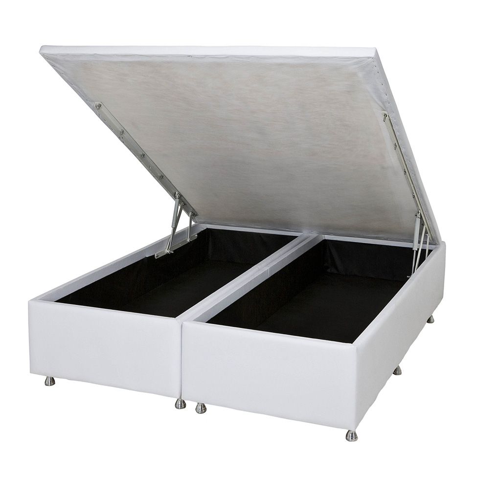Base para Cama Box King Americana com Baú Branca