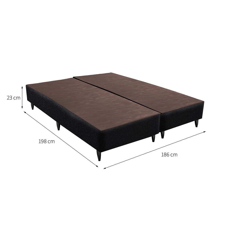 Base para Cama Box King Linen (23x186x198) Preta