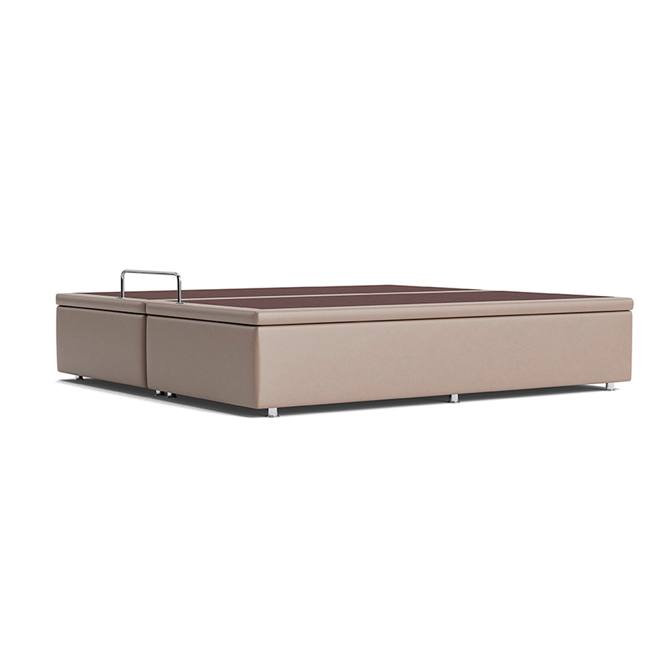Base para Cama Box Queen Americana com Baú Bege