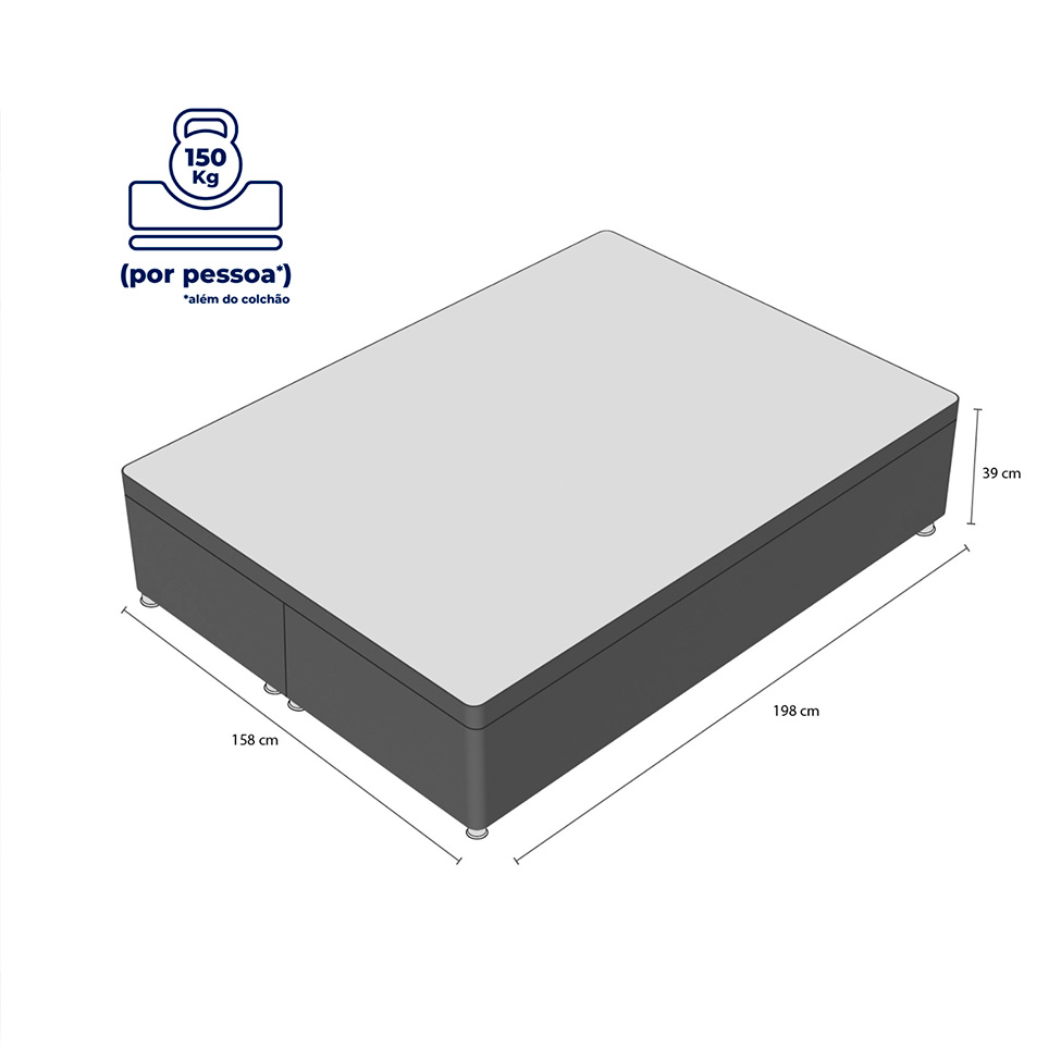 Base para Cama Box Queen Americana com Baú Bege