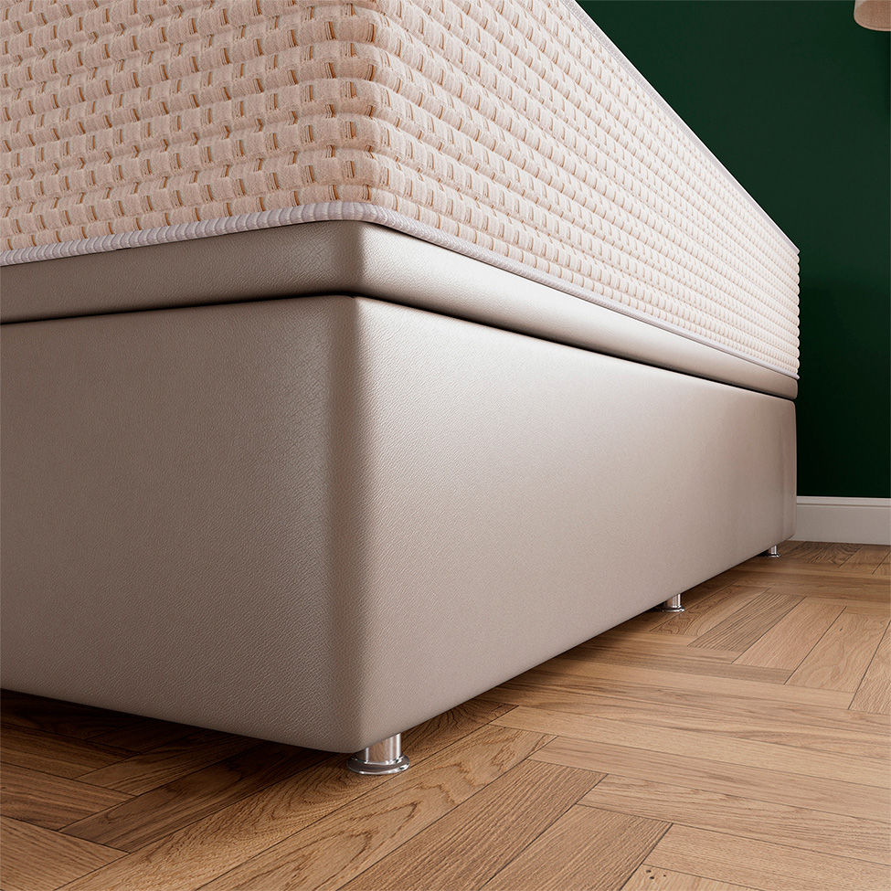 Base para Cama Box Queen Americana com Baú Bege