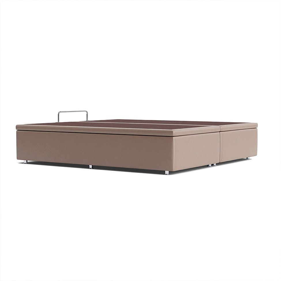 Base para Cama Box Queen Americana com Baú Bege