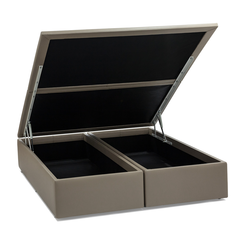 Base para Cama Box Queen Americana com Baú Bege