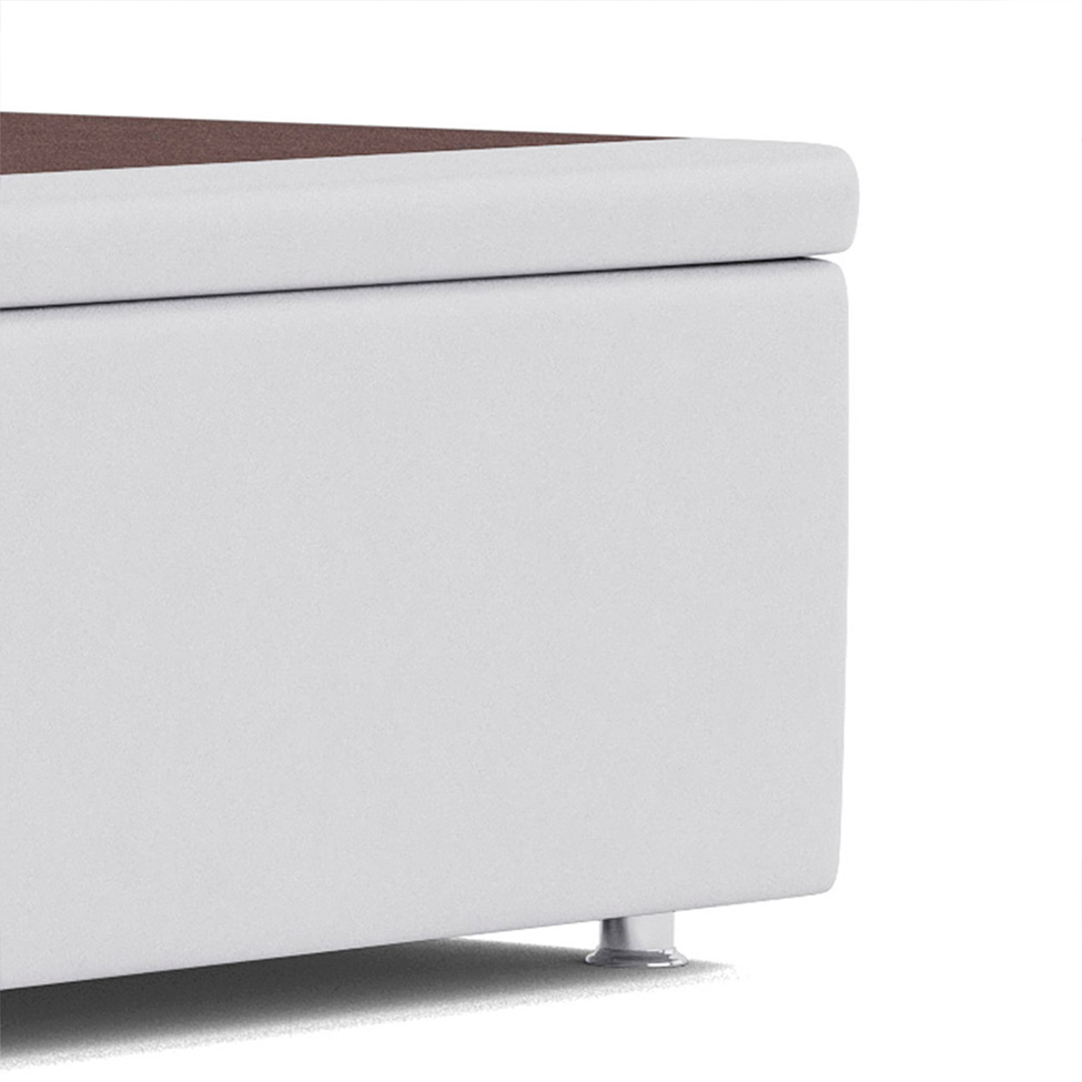 Base para Cama Box Queen Americana com Baú Branca
