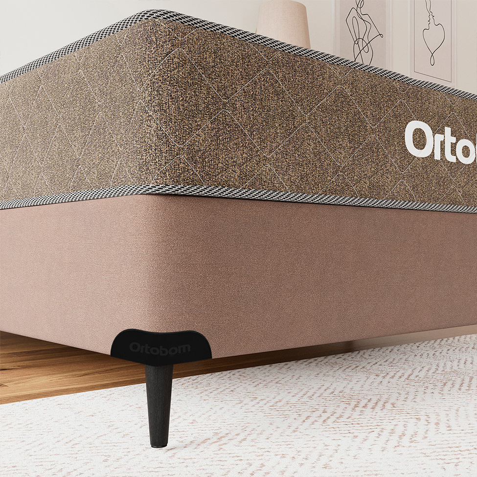 Base para Cama Box Queen Camurça I Creme