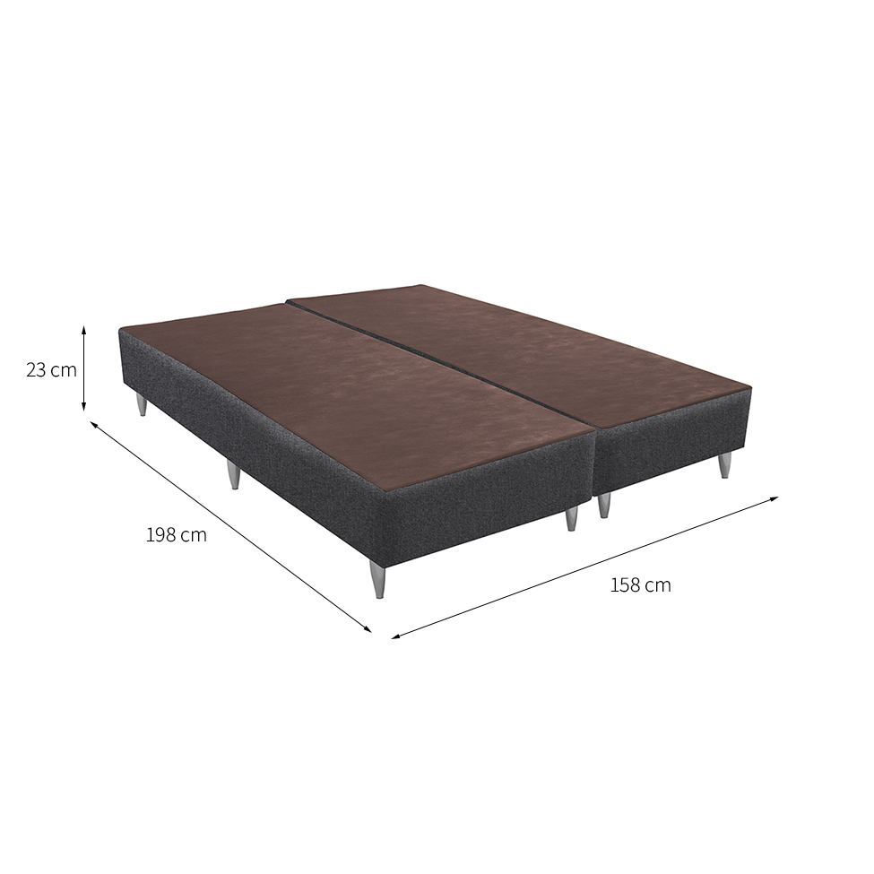 Base para Cama Box Queen Linen (23x158x198) Cinza