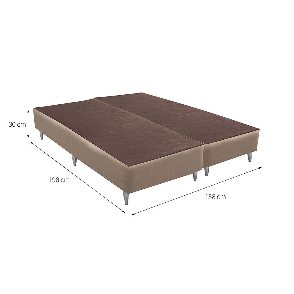 Base para Cama Box Queen Linen (30x158x198) Bege