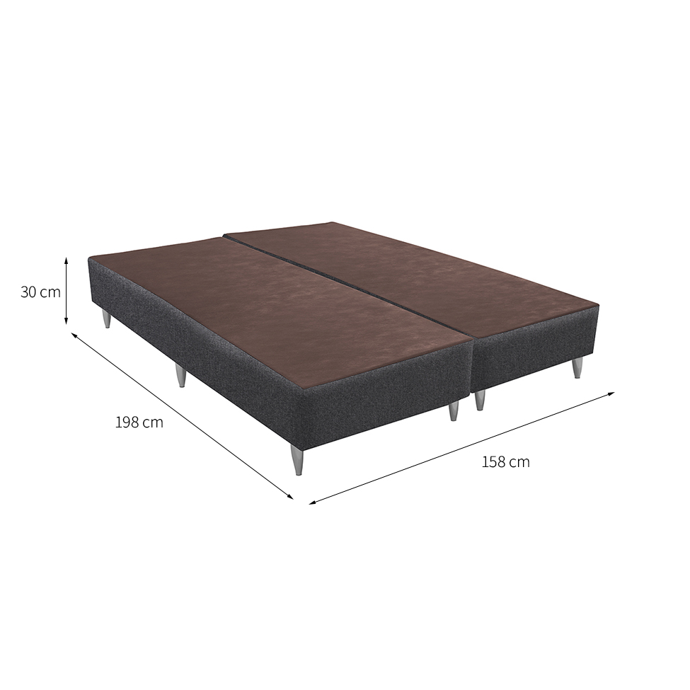 Base para Cama Box Queen Linen (30x158x198) Cinza