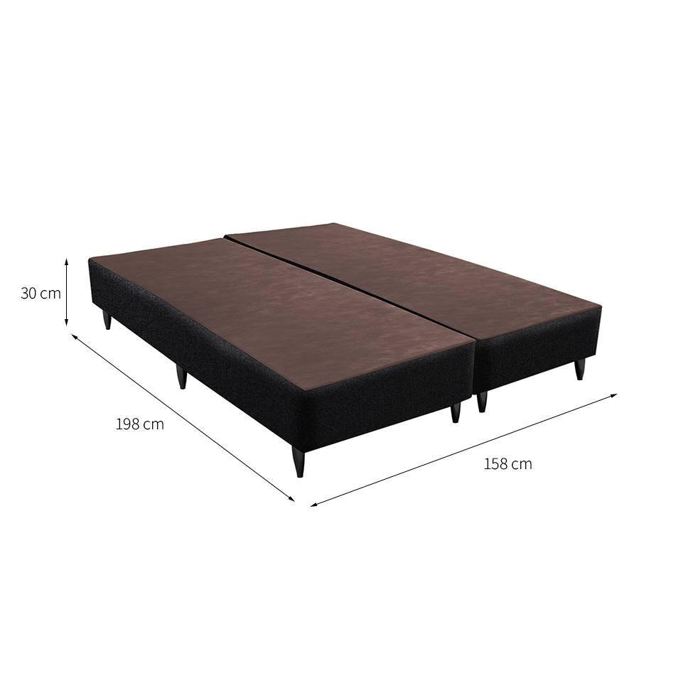 Base para Cama Box Queen Linen (30x158x198) Preta