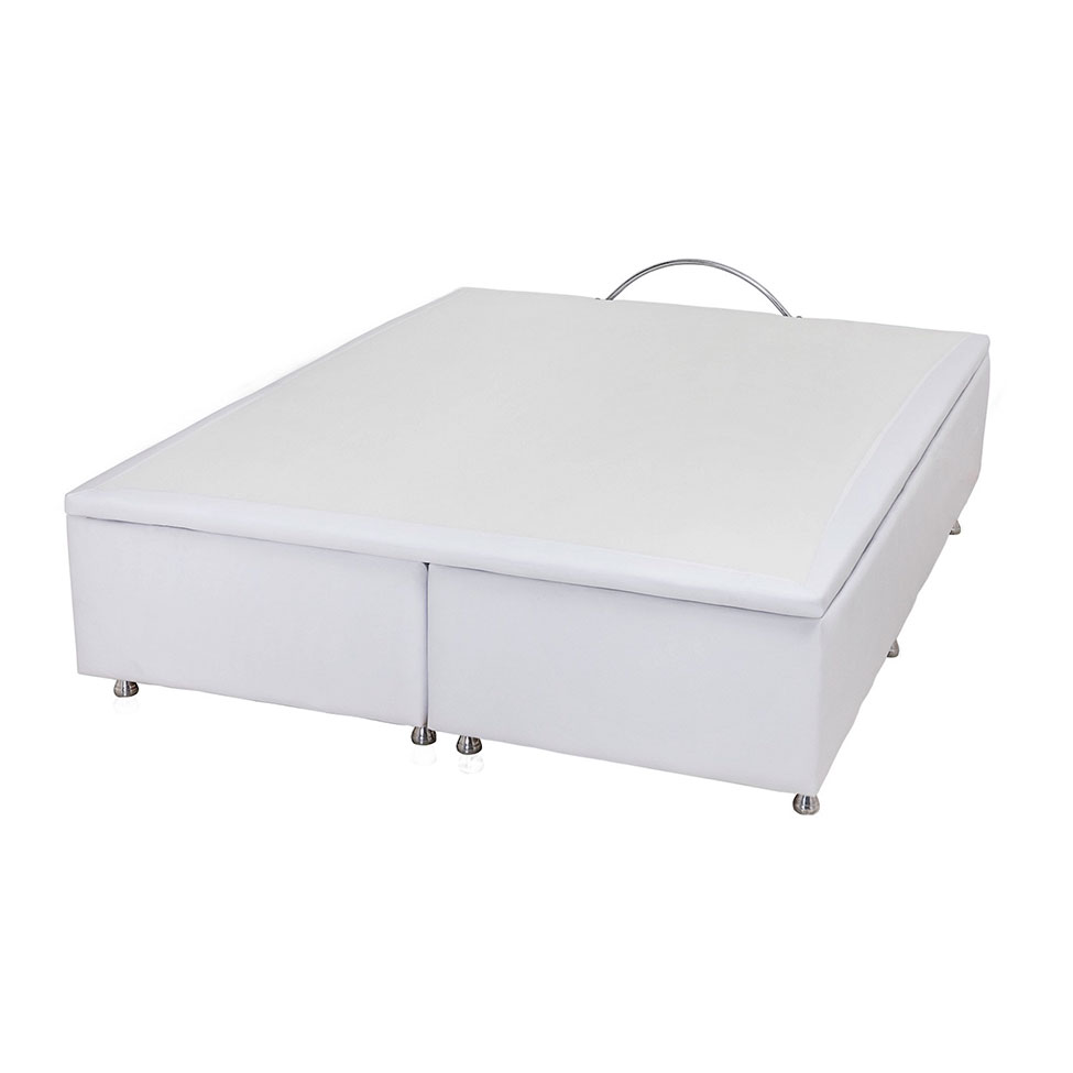 Base para Cama Box Queen Physical com Baú (39x158x198) Branca