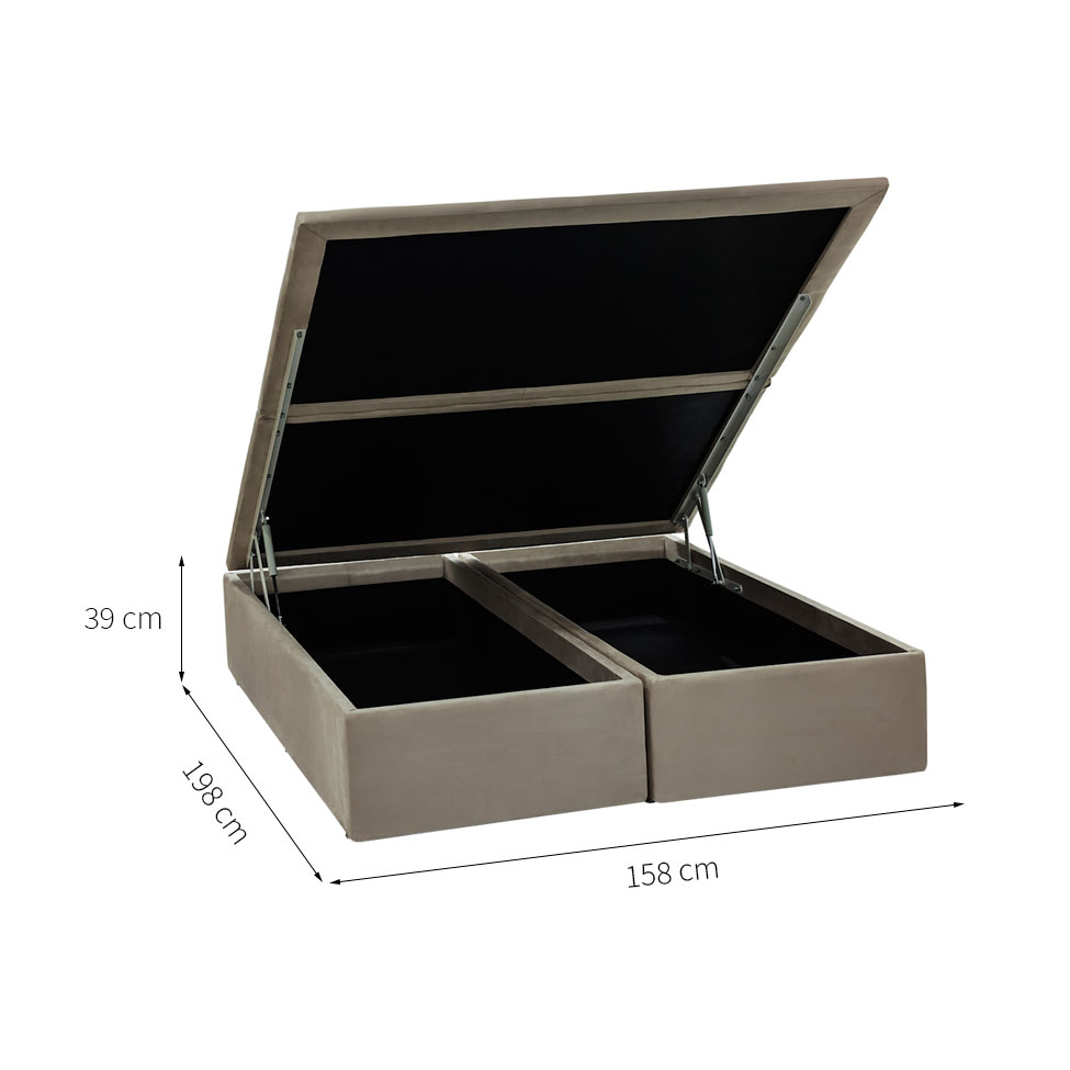Base para Cama Box Queen Physical l com Baú (39x158x198) Bege