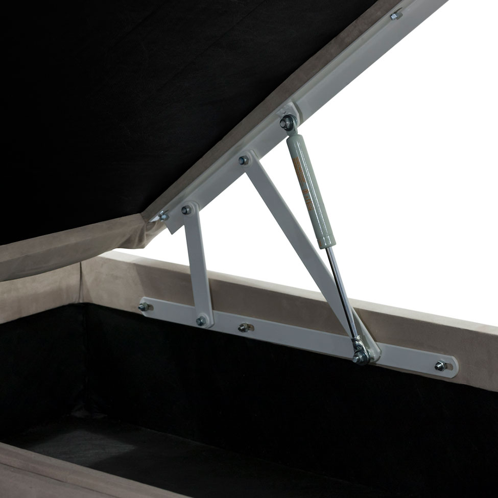 Base para Cama Box Queen Physical l com Baú (39x158x198) Bege