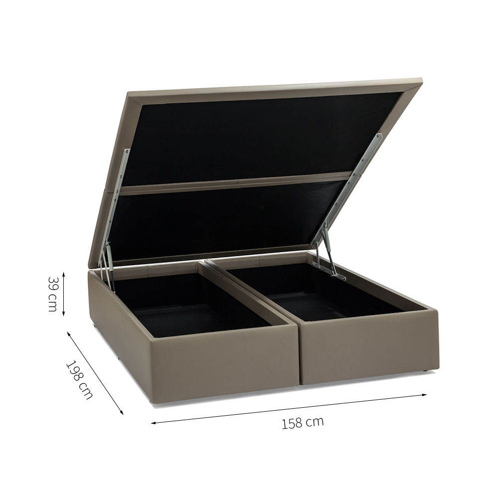 Base para Cama Box Queen Physical ll com Baú (39x158x198) Bege