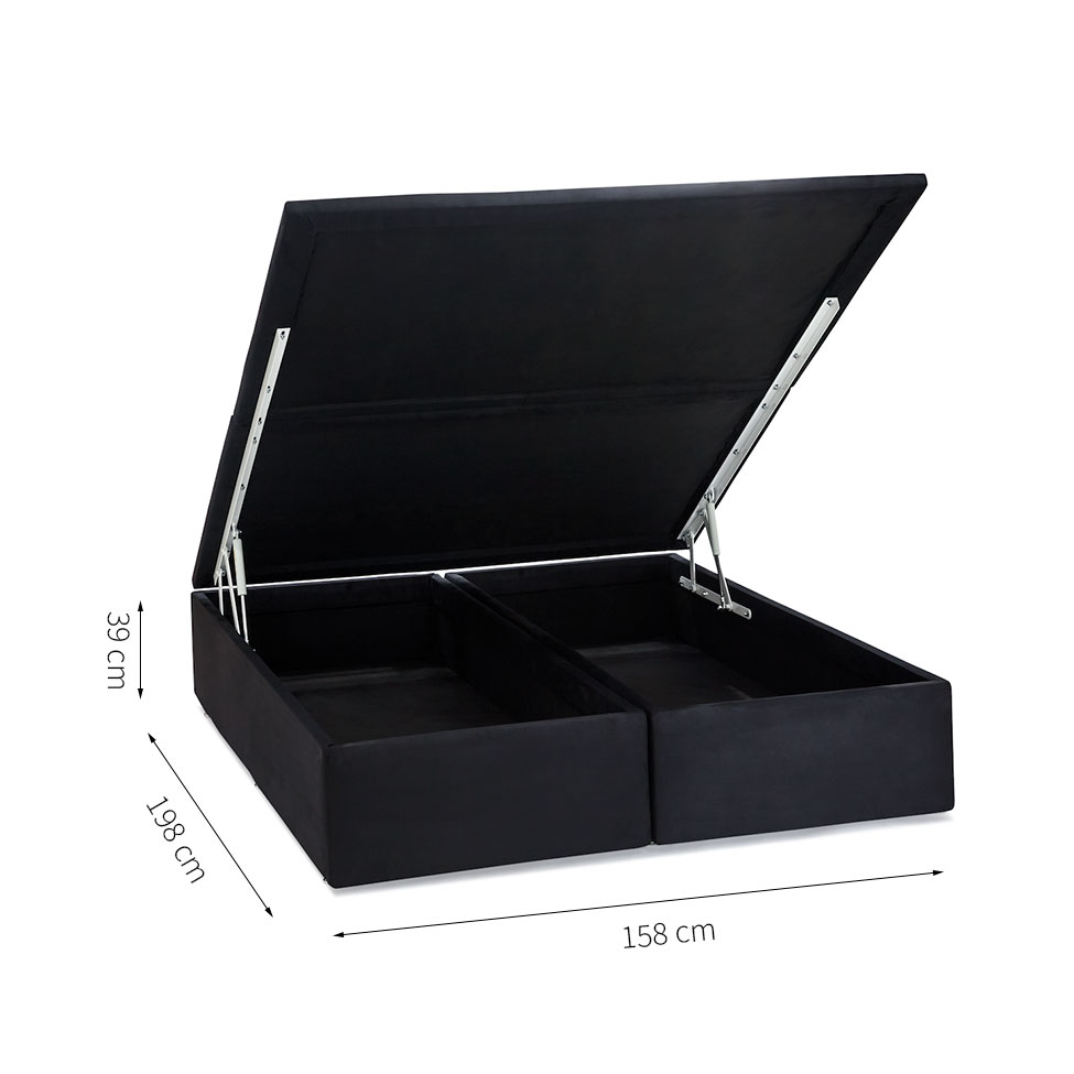 Base para Cama Box Queen Physical ll com Baú (39x158x198) Preta