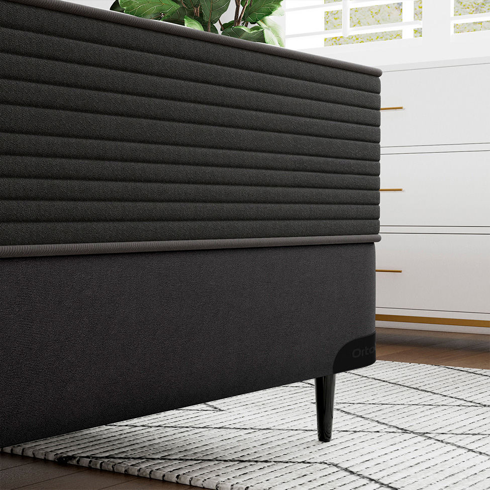 Base para Cama Box Solteiro Camurça I Preta