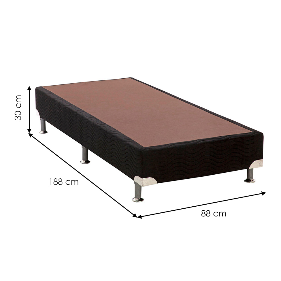 Base para Cama Box Solteiro Camurça II Preta