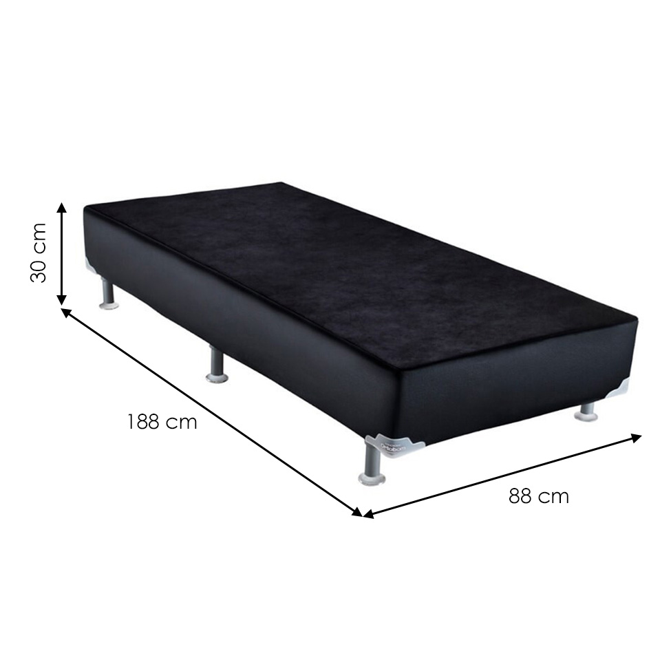 Base para Cama Box Solteiro Cori II Preta