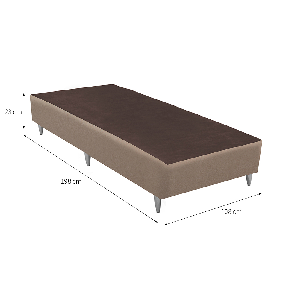 Base para Cama Box Solteiro Linen (23x108x198) Bege