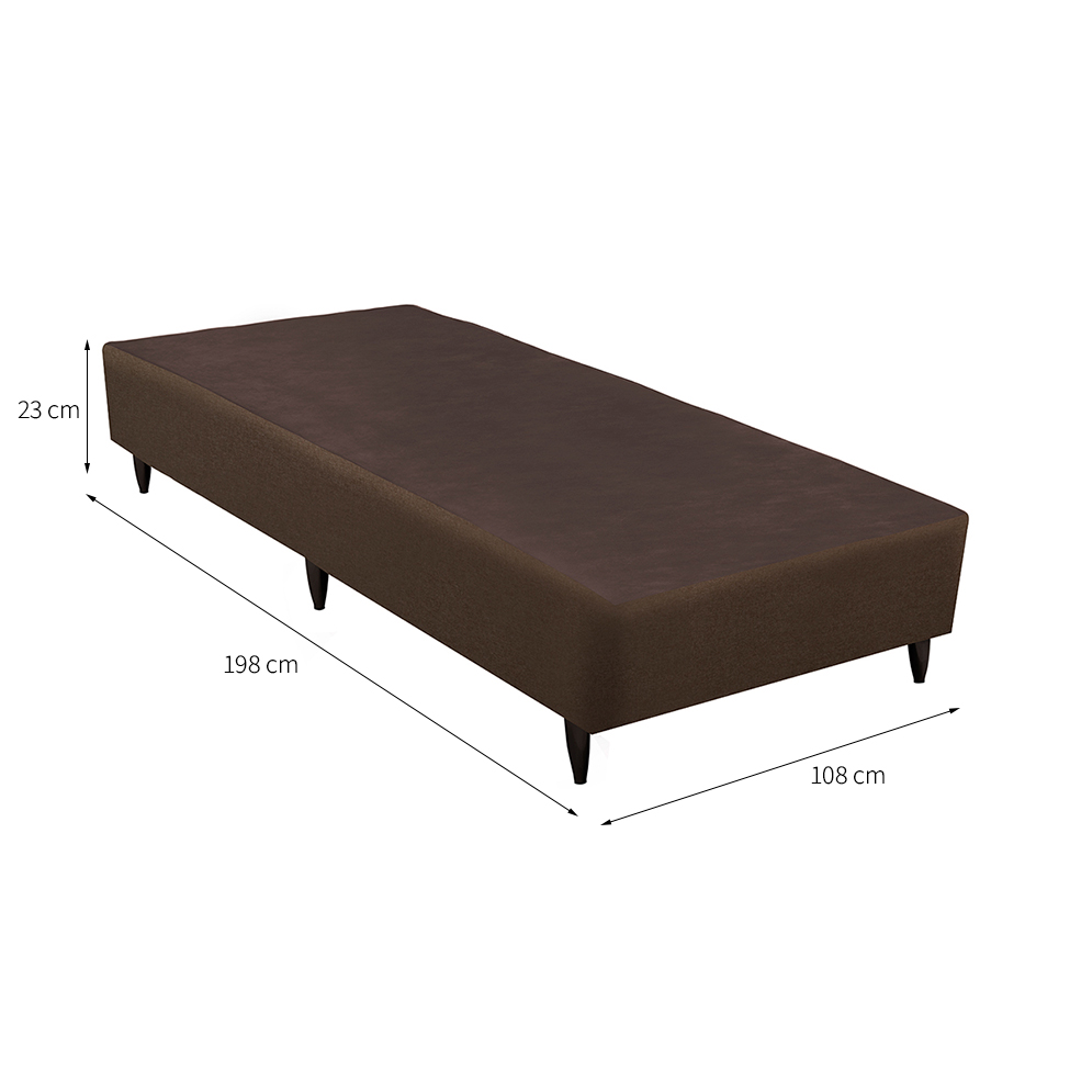 Base para Cama Box Solteiro Linen (23x108x198) Marrom