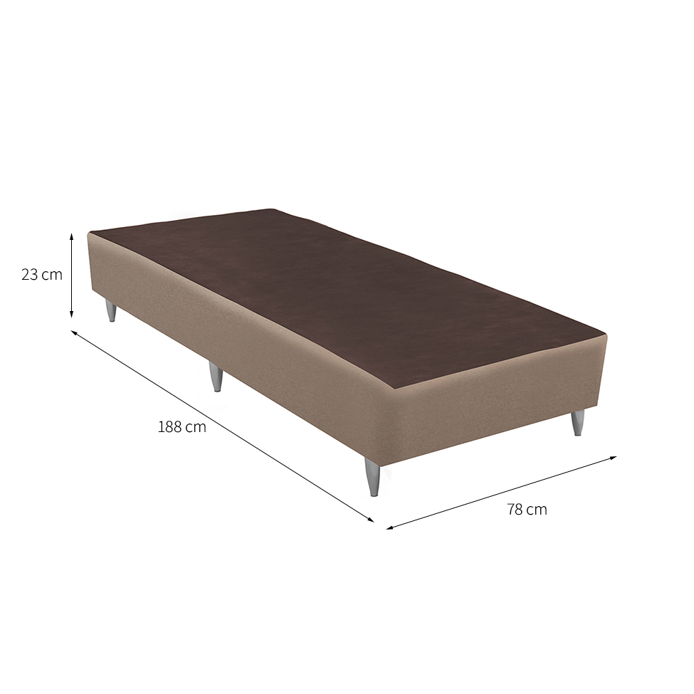 Base para Cama Box Solteiro Linen (23x78x188) Bege