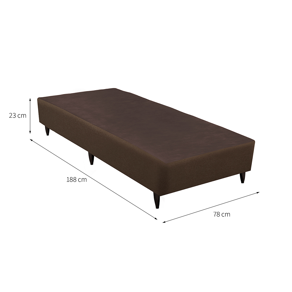 Base para Cama Box Solteiro Linen (23x78x188) Marrom