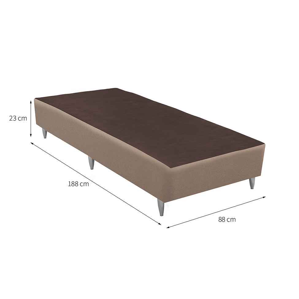 Base para Cama Box Solteiro Linen (23x88x188) Bege