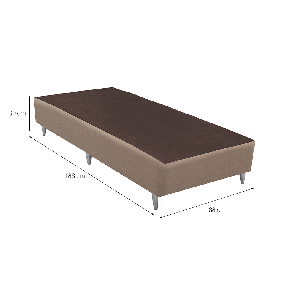 Base para Cama Box Solteiro Linen (30x88x188) Bege