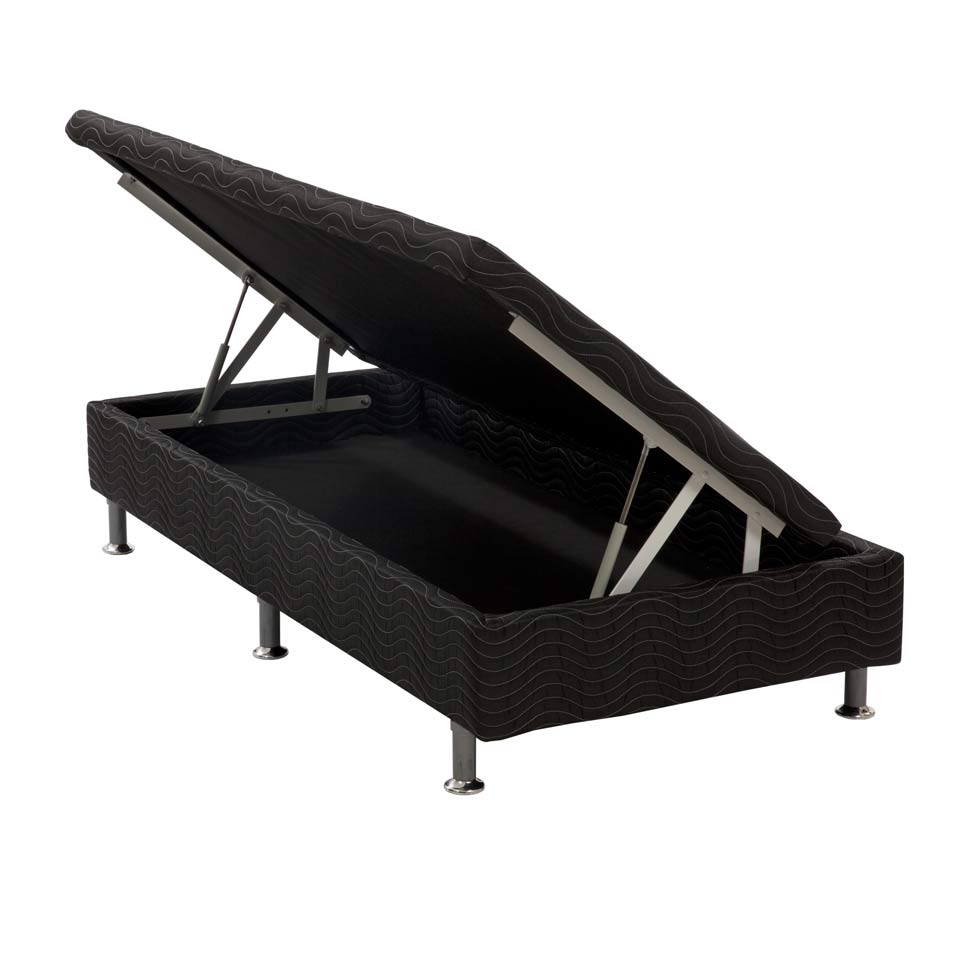Base para Cama Box Solteiro Nero com Baú Preta