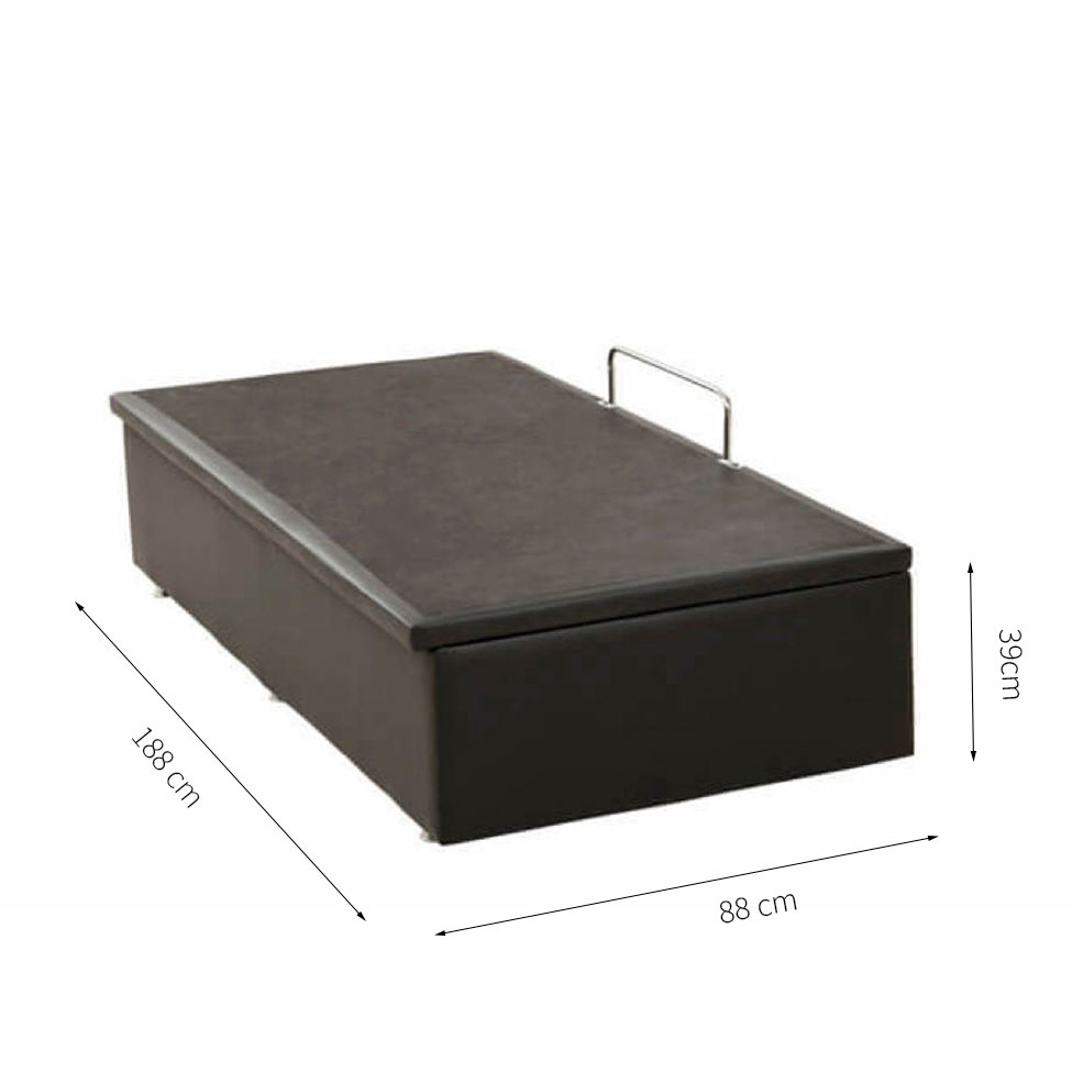 Base para Cama Box Solteiro Physical ll com Baú (39x88x188) Marrom