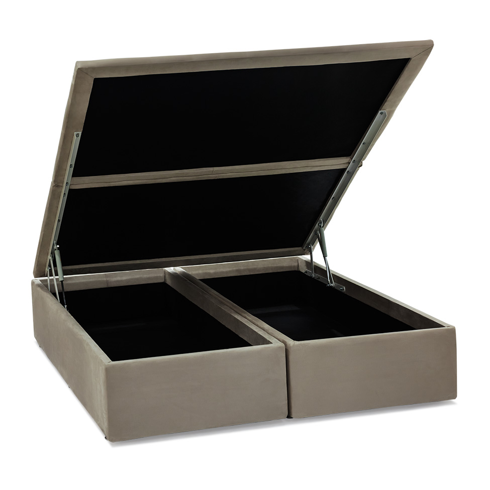 Base para Cama Box Super King Americana com Baú Bege