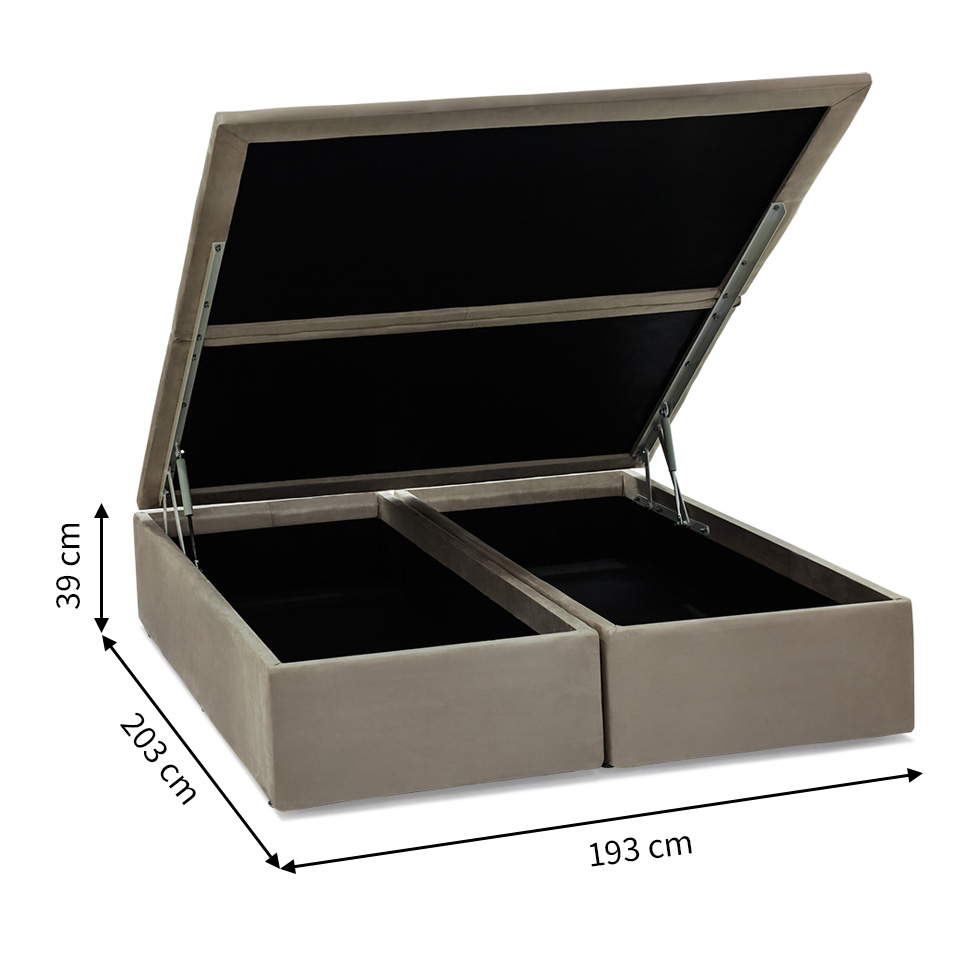 Base para Cama Box Super King Americana com Baú Bege